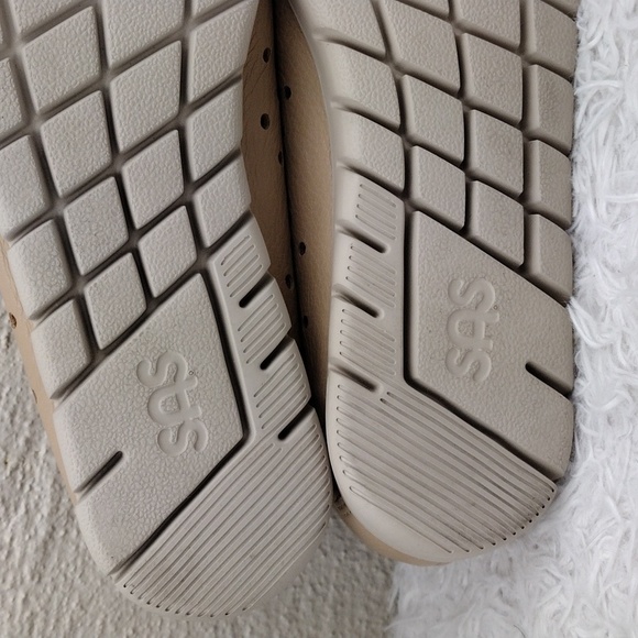 SAS Breezy Latte Leather Upper Round Toe Lace Up Moccasin Style Comfort Shoe - Picture 9 of 16